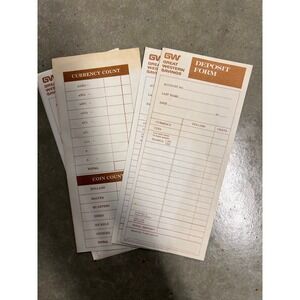 Vintage Great Western Savings Deposit‎ Slips and Currency Count Forms Ephemera 5
